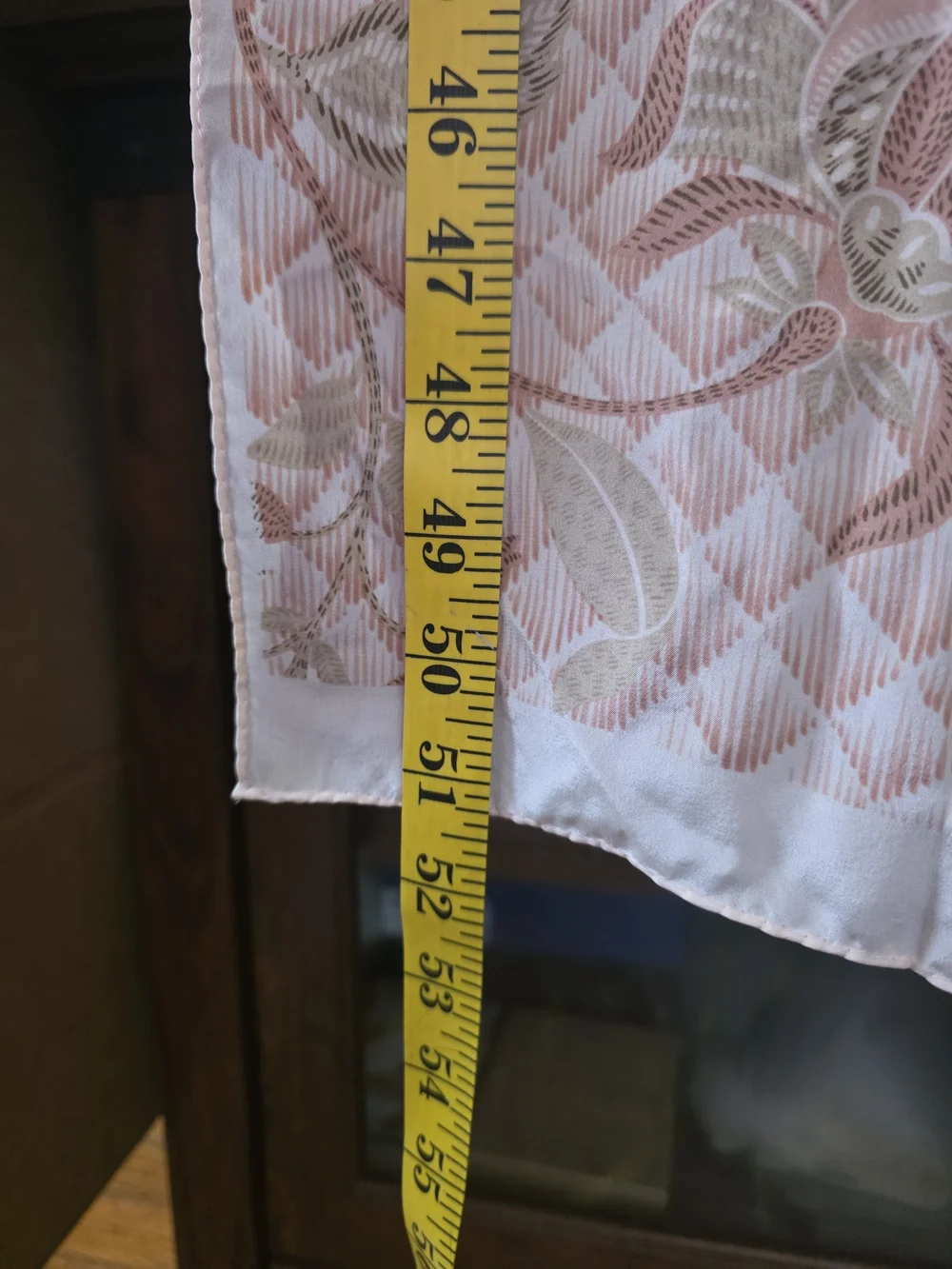 Vintage J.G. Hook 100% Silk Scarf Pink Floral Lattice Jacquard Oblong Wrap 11x51